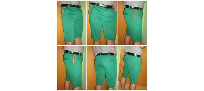 pantaloni scurti din bumbac ,verzi,  casual sau sport pt barbati,