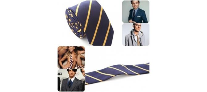 Cravata Ingusta Slim Subtire Dungi Bleumarin Crem 6cm