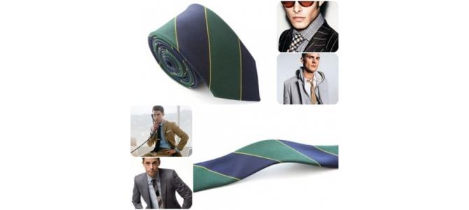 Cravata Ingusta Slim Subtire Dungi Bleumarin Verde 6cm