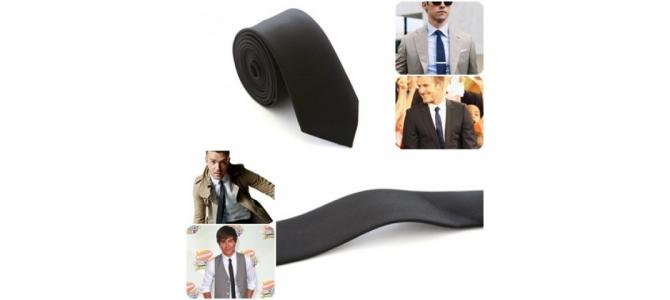 Cravata Ingusta Slim Subtire Neagra 6cm