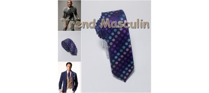 Cravata Skinny Ingusta Slim Subtire Bleumarin Buline Color