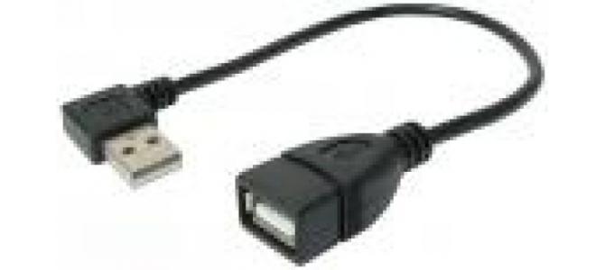 cablu adaptor USB mama, USB tata, la 90 de grade, lungime 25cm./9676