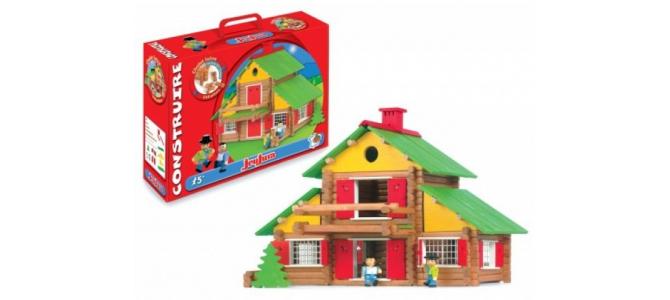 Joc de constructii casa Chalet Toy in valigeta (240 piese), Jeujura 125 ron
