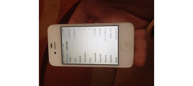 iPhone 4s White decodat orice retea gevey sim 16Gb
