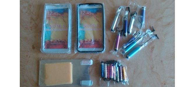 Husa silicon gel Samsung Note-3+folie+creion stylus=15 Ron