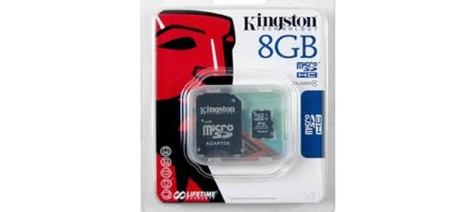 Card Microsd 8 GB kingstone + adaptor SD Noi, 25 ron