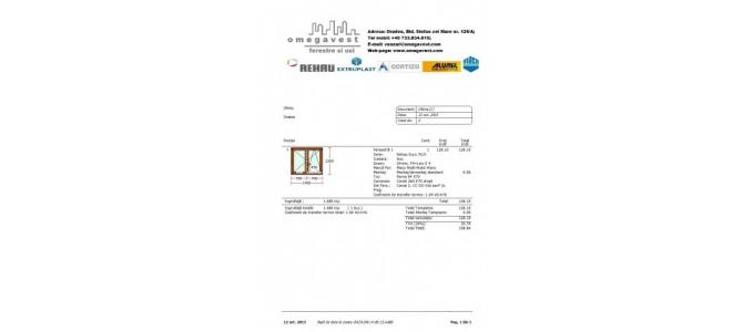 Fereastra PVC-Geam Termopan-Extruplast 4 camere 3.0 x 1.48 m