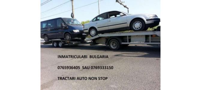 Tractari auto platforma slep non stop inmatriculari Bulgaria asigurari