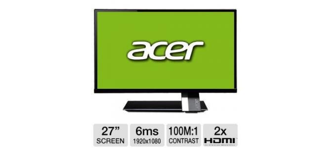 Monitor LED IPS Acer 27", Wide, HDMI, Negru, S275HL