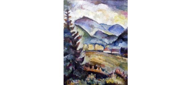 Tablou Valea Soimilor pictura in ulei 1982