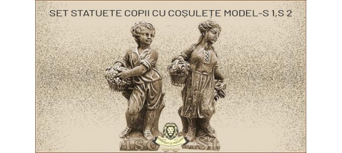 Statuete baietel si fetita din beton model S1,S2.