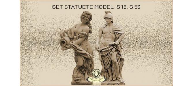 Set statuete soldat si domnita din beton model S16,S53.