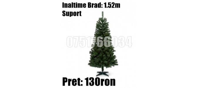 Brad Pom Artificial Verde Alb  1.52 Metri