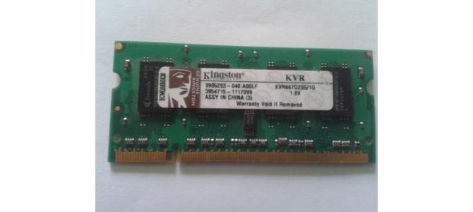 Vand Memorie Laptop Ram Kingston KVR667D2S5 1Gb DDR2 667Mhz Pret 25 Lei