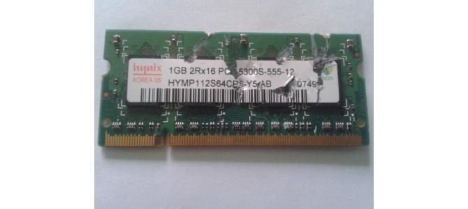 Vand Memorie Laptop Ram Hynix HYMP112S64CP6-Y5 AB 1Gb DDR2 667Mhz 25 Lei