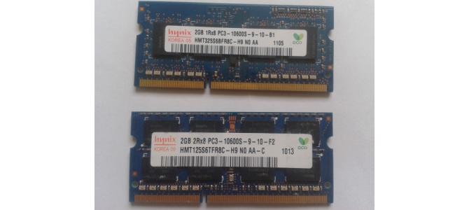 Vand Memorie Laptop Ram Hynix HMT125S6TFR8C 2Gb DDR3 1333Mhz Pret 35 Lei