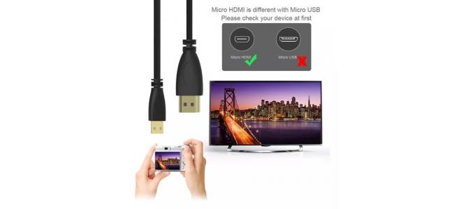 Cablu adaptor micro HDMI-HDMI ,TV,telefon,camera,laptop...