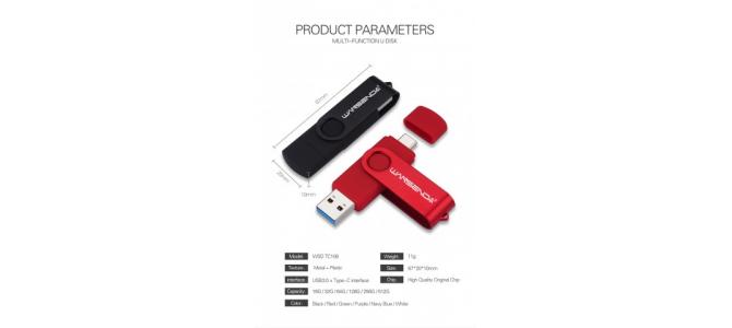 Memorii 3.0 stick USB - TypeC 64Gb atasabil si la telefon