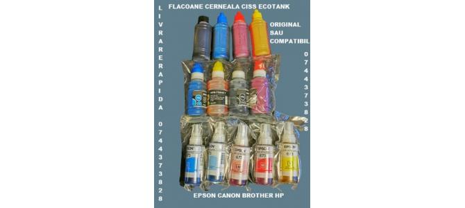 Flacoane cu cerneala CISS  tip Epson, Canon, Hp, Brother