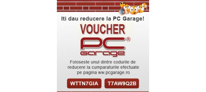 Ofer gratuit cupon voucher PC Garage / Garage Mall 2017: T7AW9Q2B sau WTTN7GIA